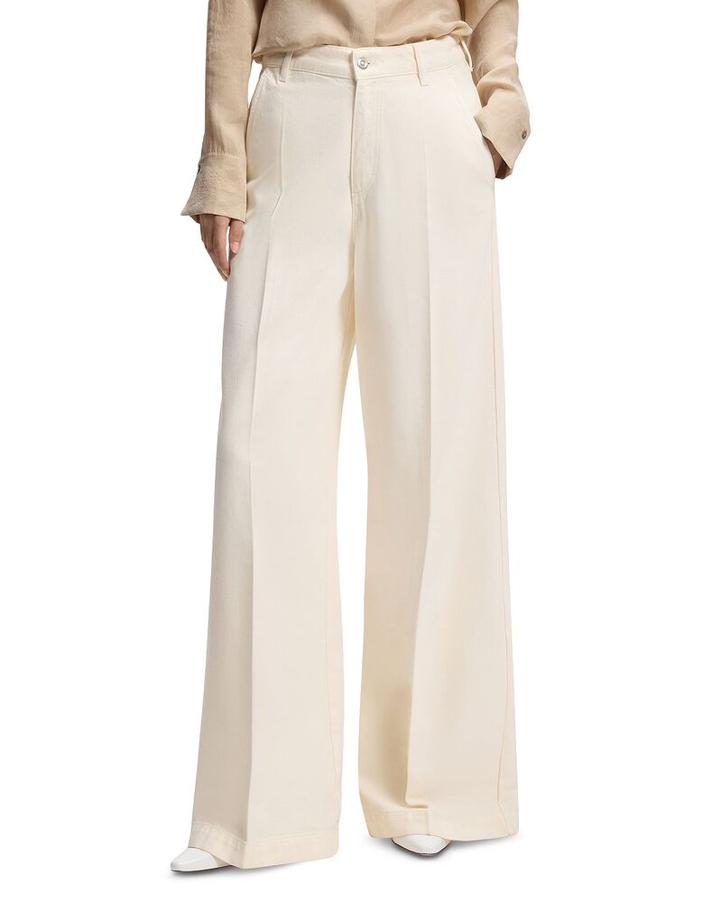 元締め レディース ボトムス ジーンズズボン下 ワイドレッグ デニム BOSS Central High Rise Wide Leg Jeans インチ Soft Cream - Exclusive Soft Cream 皮膚軟化剤