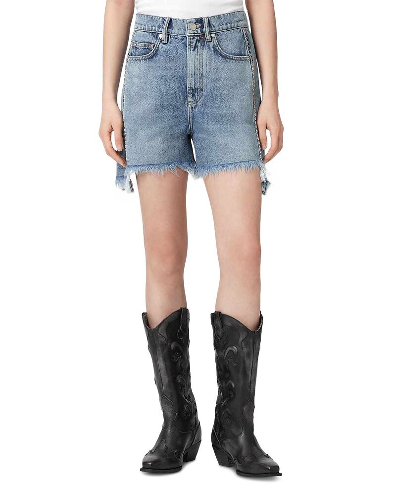 オールセインツ レディース ボトムス ハーフパンツ・ショーツ ショートパンツ ALLSAINTS Frankie Stud Shorts Vintage Indigo インディゴ｜ReVida 店