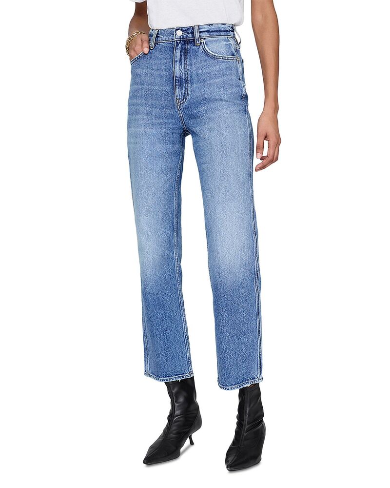 アニービン レディース ボトムス デニムパンツ アンクル ジーンズ Anine Bing Jane High Rise Ankle Jeans in Washed Blue ブルー｜ReVida 店