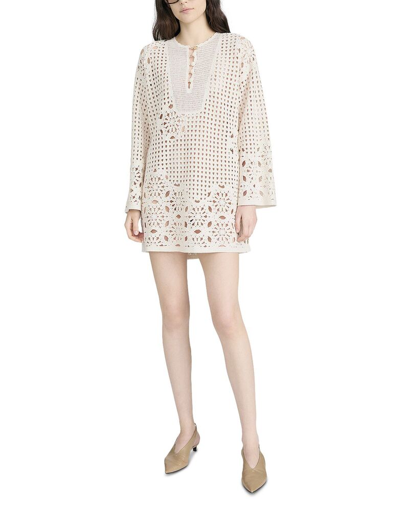 枠組み レディース トップス 衣裳 FRAME The Postcard Tunic Dress Cream 皮膚軟化剤