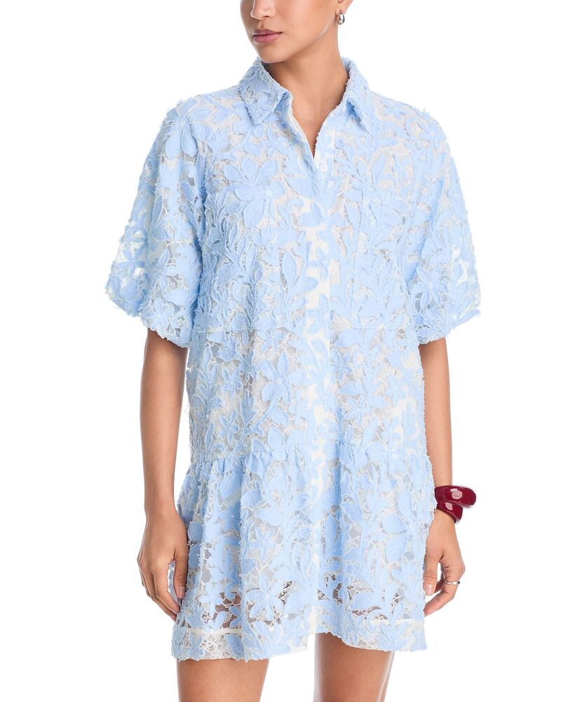 シムカイ レディース トップス ワンピース ミニ レース SIMKHAI Crissy Lace Mini Dress Celeste Mutli｜ReVida 店