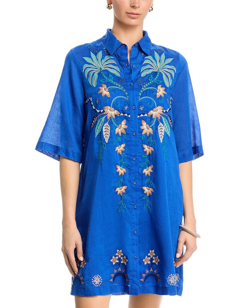 ジョニーワズ レディース トップス シャツ Johnny Was Kimono Sleeve Shirt Dress Admiral Blue ブルー
