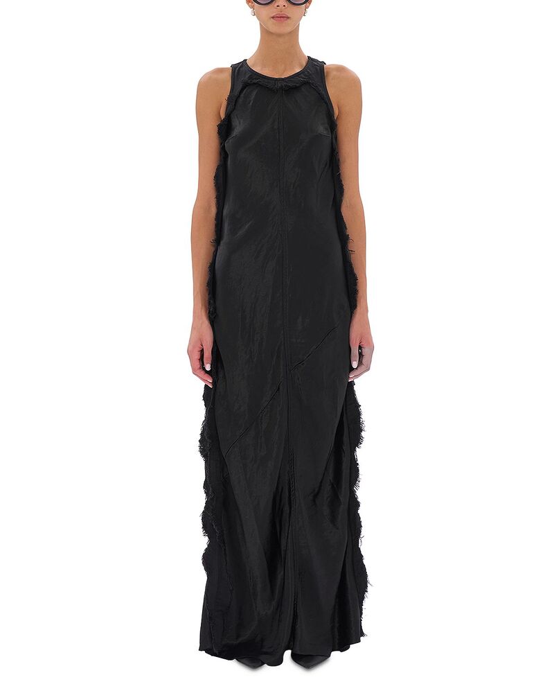 ご機嫌冷やりとした レディース トップス 衣裳 繻子 マキシ HAIKURE Toto Satin Maxi Dress Ice Grey 薄墨色