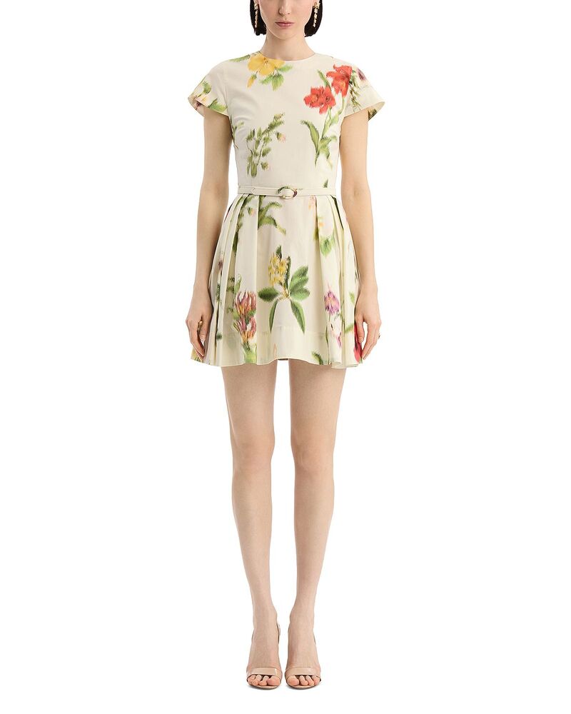 オスカー デ ラ レンタ レディース トップス 衣裳 御花柄 御花 Oscar de la Renta Short Sleeve Chine Floral Poplin Day Dress Ivory Multi 象牙色