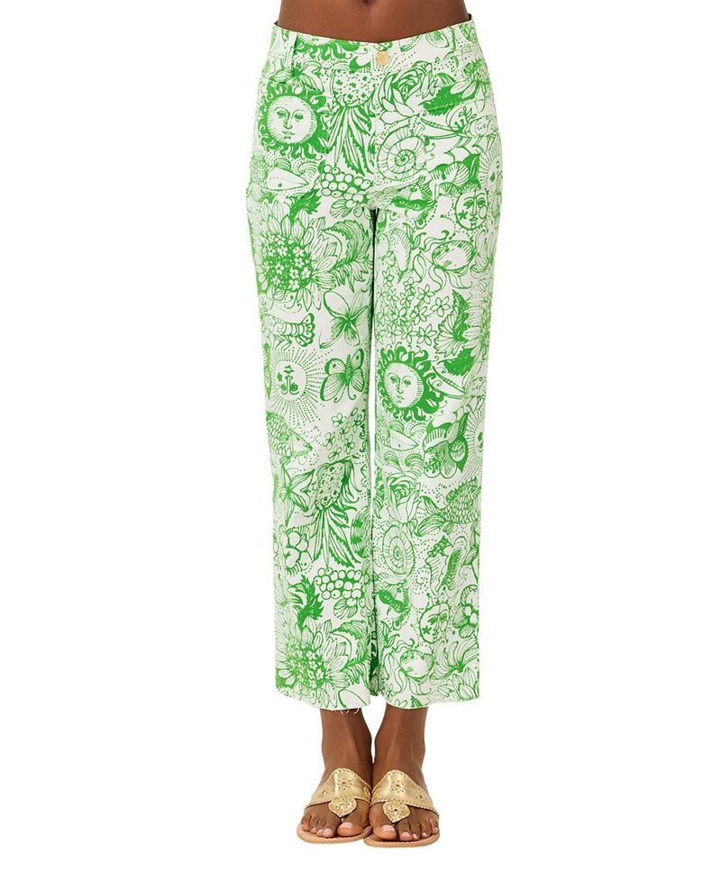リリーピュリッツァー レディース ボトムス ジーンズズボン下 デニム Lilly Pulitzer Harleen High Rise Crop Jeans インチ Rosanna Wash Green 緑であること