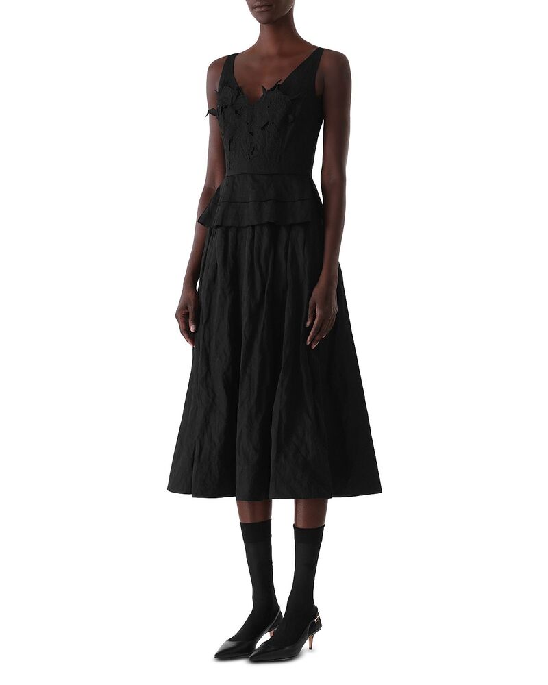 ジェイソン ウー レディース トップス 衣裳 MIDI 刺しゅう Jason Wu Collection Embroidered Bodice Midi Dress Black 黒いこと
