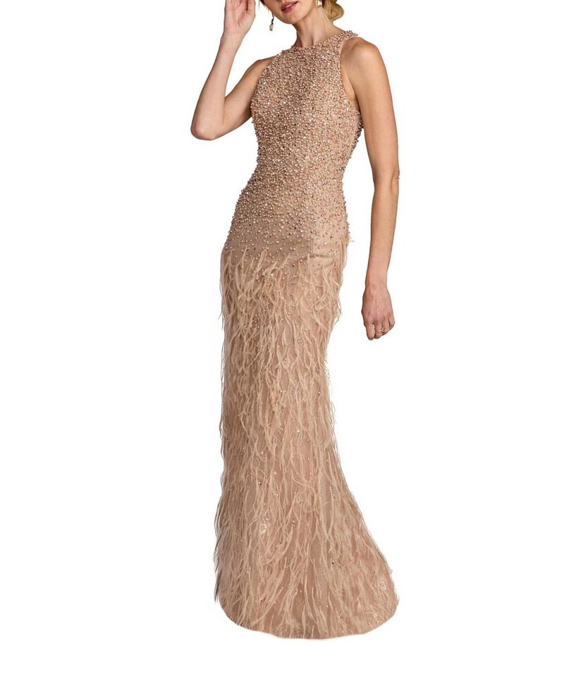 マックダガル レディース トップス 衣裳 ノースリーブ スピード競技 Mac Duggal Sleeveless Embellished Lace Gown Porcelain