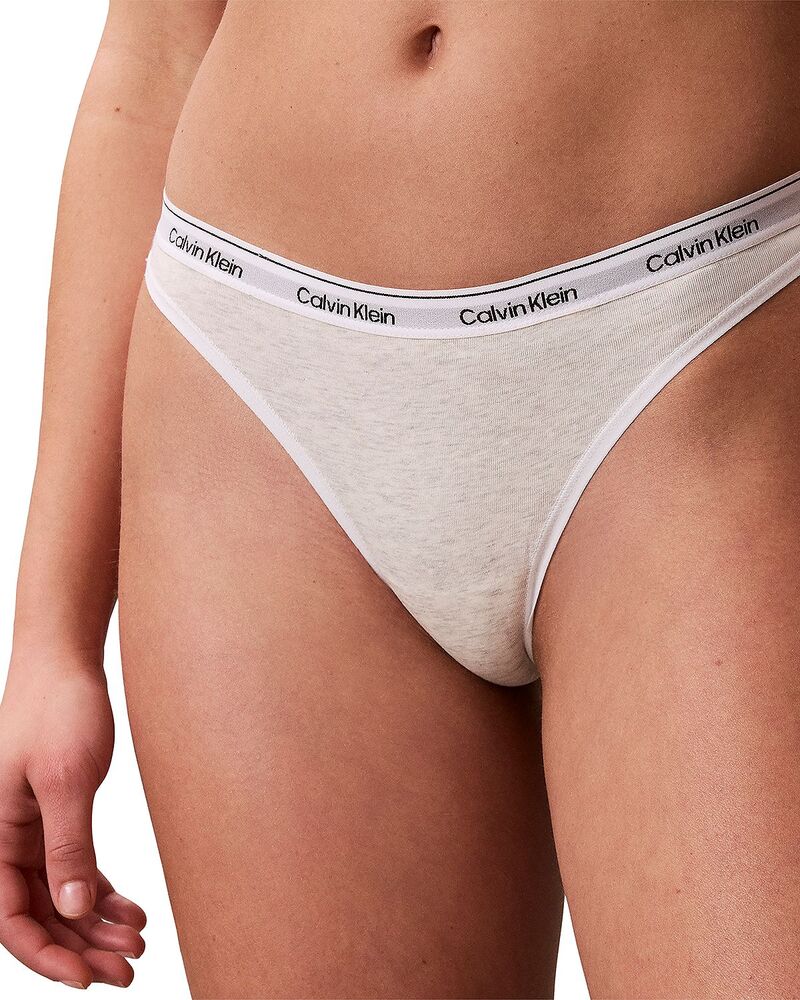 カルバンクライン レディース アンダーお召しもの ズボン下 ロゴタイプ Calvin Klein Modern Logo Thong Snow Heather ギョリュウモドキ