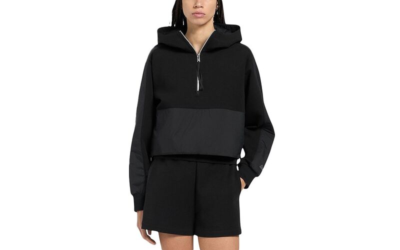 ヘアムースナックル レディース アウター パーカー・スウェット Moose Knuckles Mixed Media Hoodie Black 黒いこと