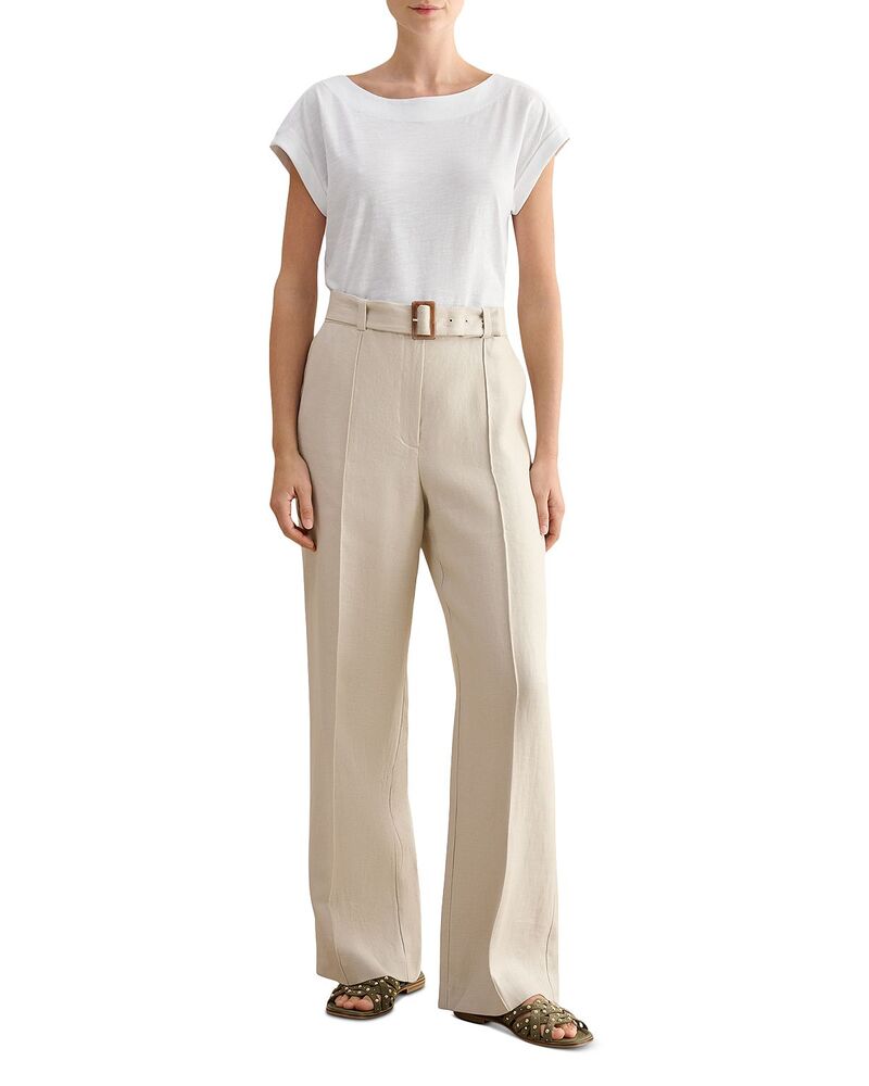 ホッブス英国の首都 レディース ボトムス 心地好いズボン下 プチ リネン HOBBS LONDON Petite Zainah Linen Pants Neutral
