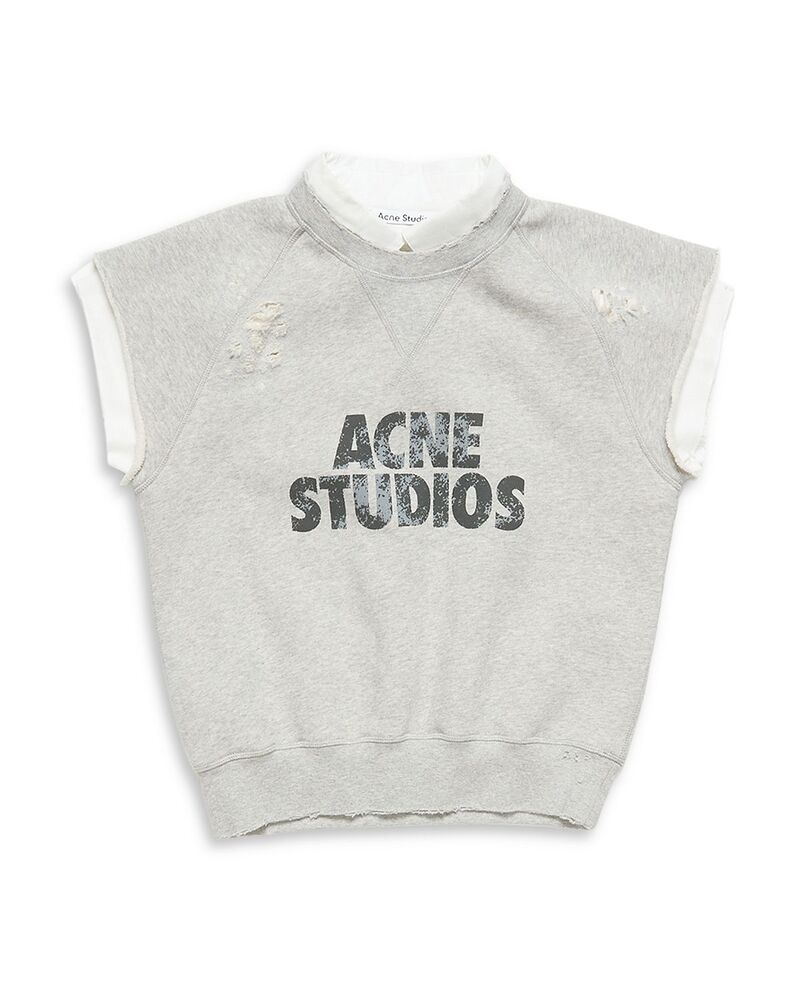 アクネ ストゥディオズ レディース アウター パーカー・スウェット プルオーバー ノースリーブ Acne Studios Layered Look Sleevelessweatshirt Grey Melange 薄墨色