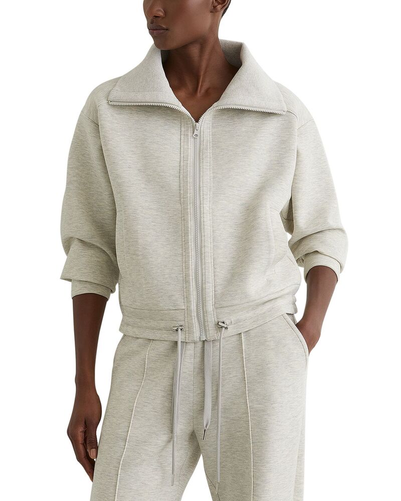 レイス レディース アウター パーカー・スウェット プルオーバー REISS Zip Front Sweatshirt Grey Marl 薄墨色