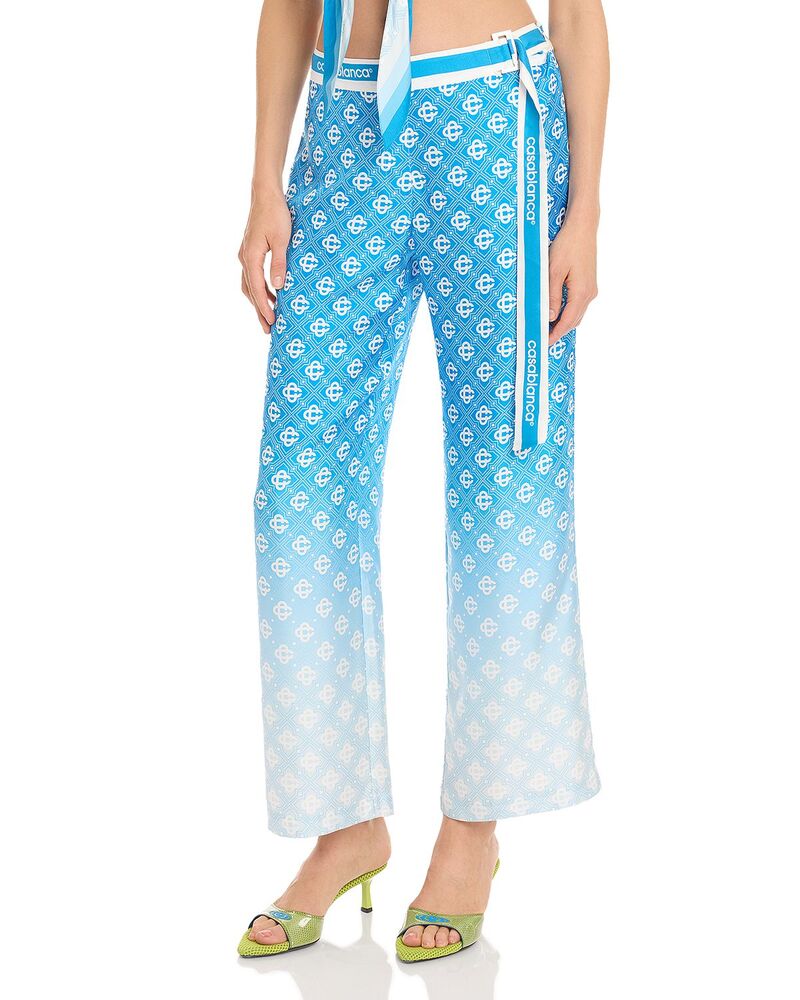 カサブランカ レディース ボトムス 心地よいズボン下 刷り上げる 地絹 Casablanca Silk Gradient Diamond Print Pants Gradient Diamond
