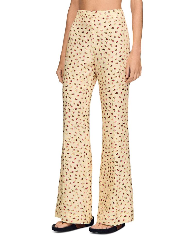 サンドロ レディース ボトムス カジュアルパンツ フラワー柄 フラワー Sandro Floral Trousers Butter / Pink ピンク｜ReVida 店