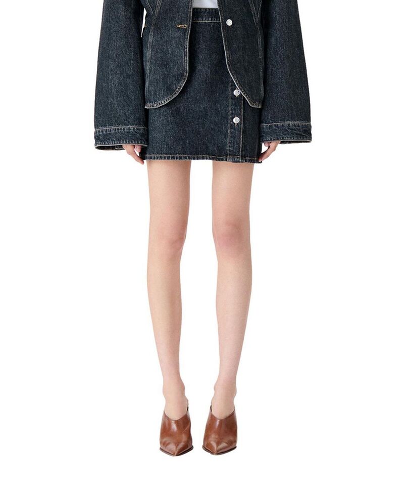 イロ レディース ボトムスカート ミニ IRO Isya Mini Skirt Steel Denim デニム｜ReVida 店