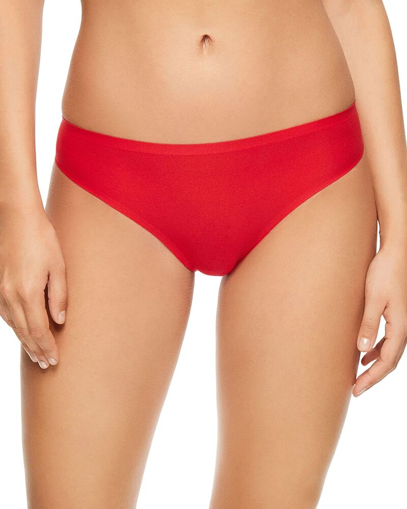シャントル レディース アンダー御召しもの ズボン下 Chantelle Soft Stretch One-Size Seamless Thong Poppy Red 赤いこと