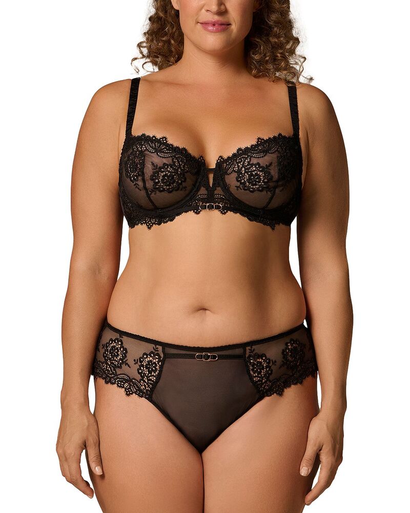 シモーヌペレール レディース アンダー御召しもの ブラ Simone Perele Idole Demi Cup Bra Black 黒いこと