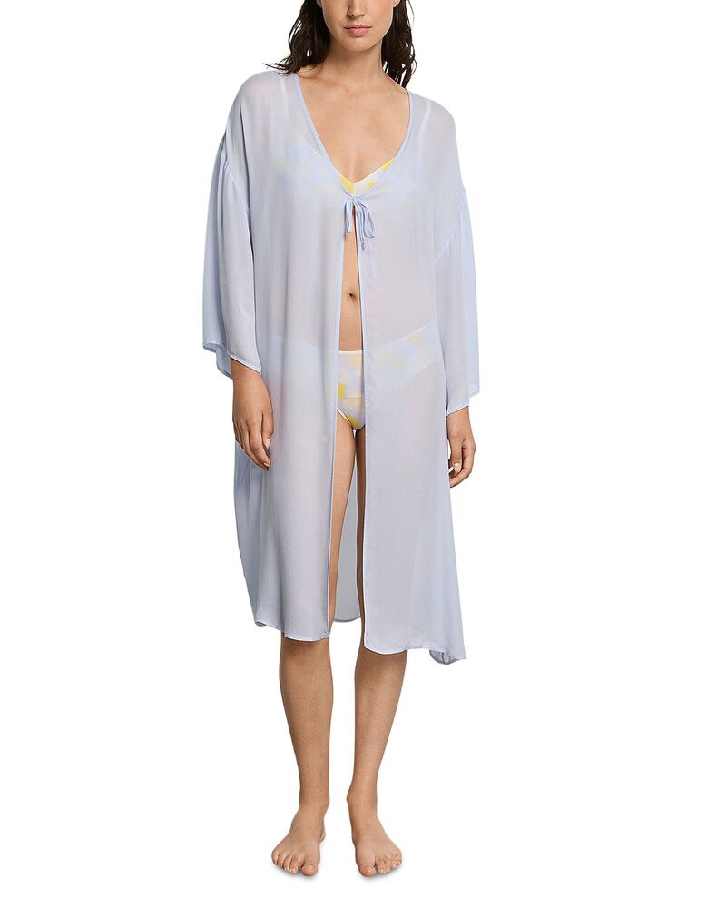 ハンロ レディース アンダー御召しもの ナイト爵御召しもの Hanro Monea Robe Blue Dove 青碧