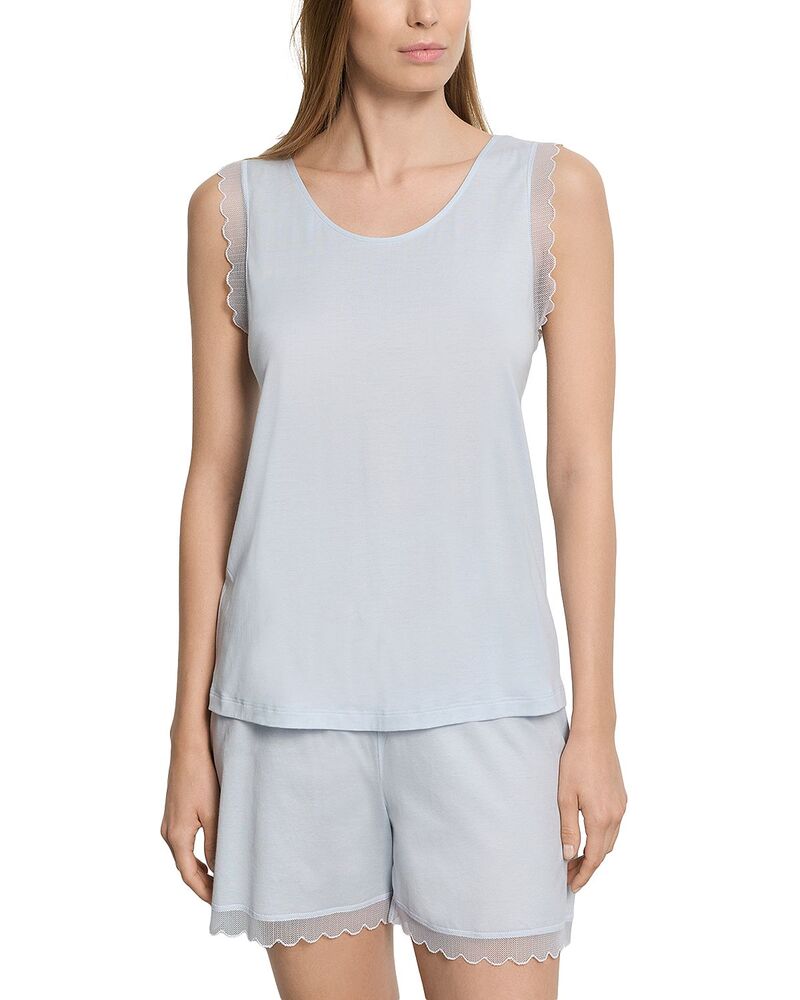 ハンロ レディース アウター パーカー・スウェット Hanro Inaya Tank Short Pajama Set Watery Blue 青色