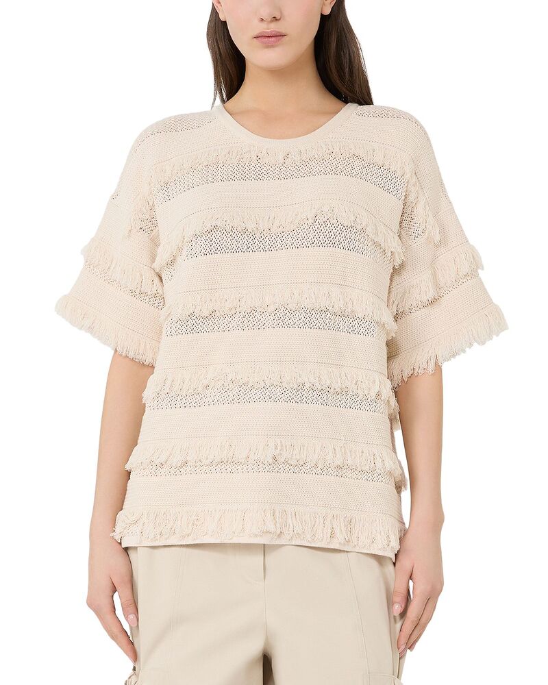 マックスマーラ レディース アウター 編み物・スウェーター Max Mara Mxmgarza Short Sleeve Sweater Ivory 象牙色