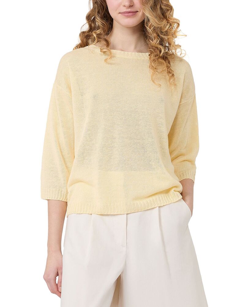 土日 マックスマーラ レディース アウター 編み物・スウェーター リネン Weekend Max Mara Wkdcannone Linen Sweater Light Yellow 黄色