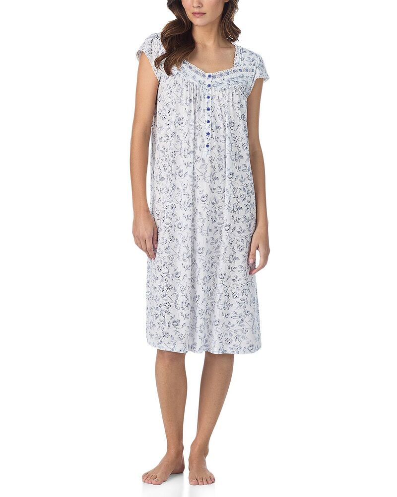 エイレーンウェスト レディース アンダー御召しもの ナイト爵御召しもの Eileen West Waltz Nightgown White/Navy 白いこと