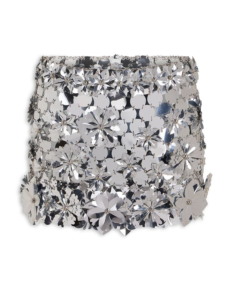 ラバンヌ レディース 下つ方スコート ミニ Rabannembellished Mini Skirt Silver しろがね色