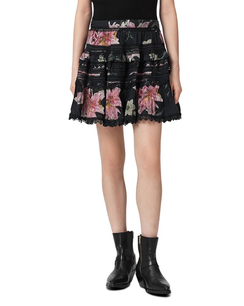 オールセインツ レディース ボトムスカート ALLSAINTS Zora Skirt Crystal Black ブラック|ReVida 店