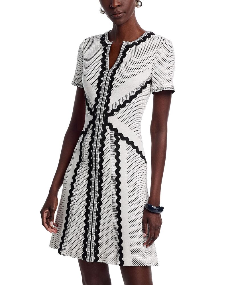 ミソック レディース トップス 衣装 編み物 Misook Wrinkle Resistant Knit Dress White/Black 白いこと