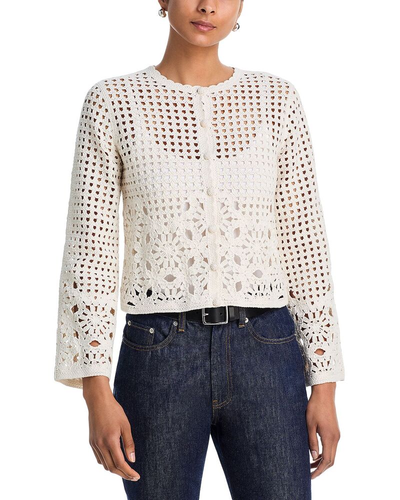 枠組み レディース アウター ジレー ティーシャツ FRAME The Postcardigan Sweater Cream 皮膚軟化剤