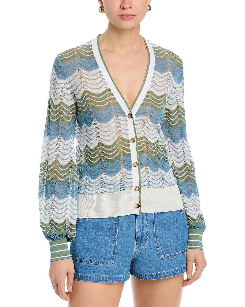 ヴェロニカ ベアード レディース アウター ジレー プルオーバー Veronica Beard Laurinor Cardigan Sweater Dove/Sage/Blue River 青碧