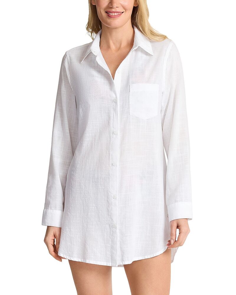 トッミーバハマ レディース トップス シャツ Tommy Bahama Shoreline Boyfriend Shirt Swim Cover-Up White ホワイト｜ReVida 店