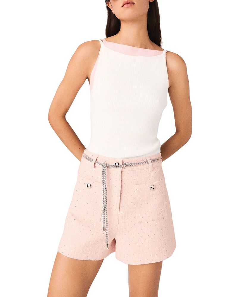 マージュ レディース トップス シャツ Maje Liyo High Straight Neck Top White ホワイト|ReVida 店