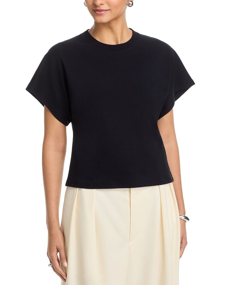 マジェスティック レディース トップス プルオーバー 労働者の一団のど首 綿織物 Majestic Filaturesupima Cotton Interlock Semi Relaxed Crewneck Tee Noir
