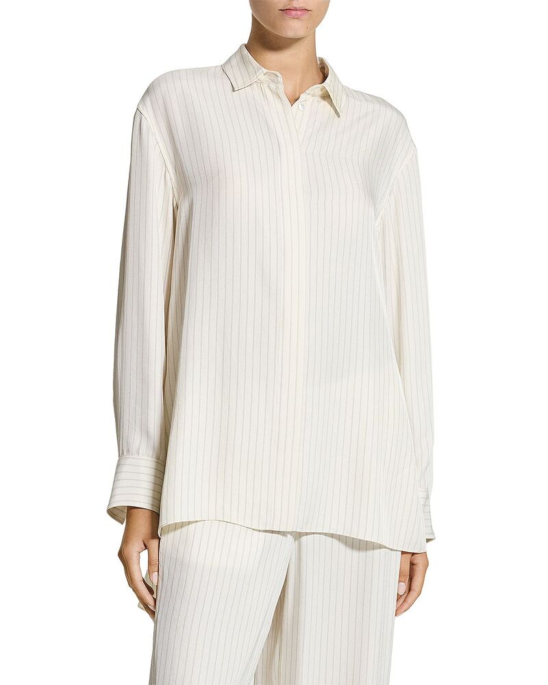 行動論理 レディース トップス プルオーバー Theory High Low Flounce Shirt Rice Multi マルチ色合い