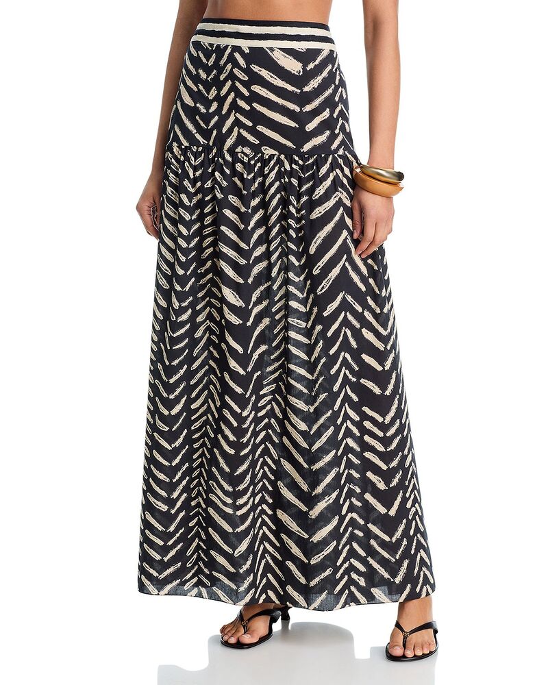 ジョアンナオッティ レディース ボトムスカート マキシ Johanna Ortiz Rituales Maxi Skirt Swim Cover-Up Black Ecru エクリュ|ReVida 店