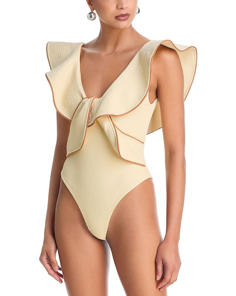 ジョアンナオッティ レディース 海水着 上下書き割り Johanna Ortiz Beaches One Piece Swimsuit Ecru エクリュ
