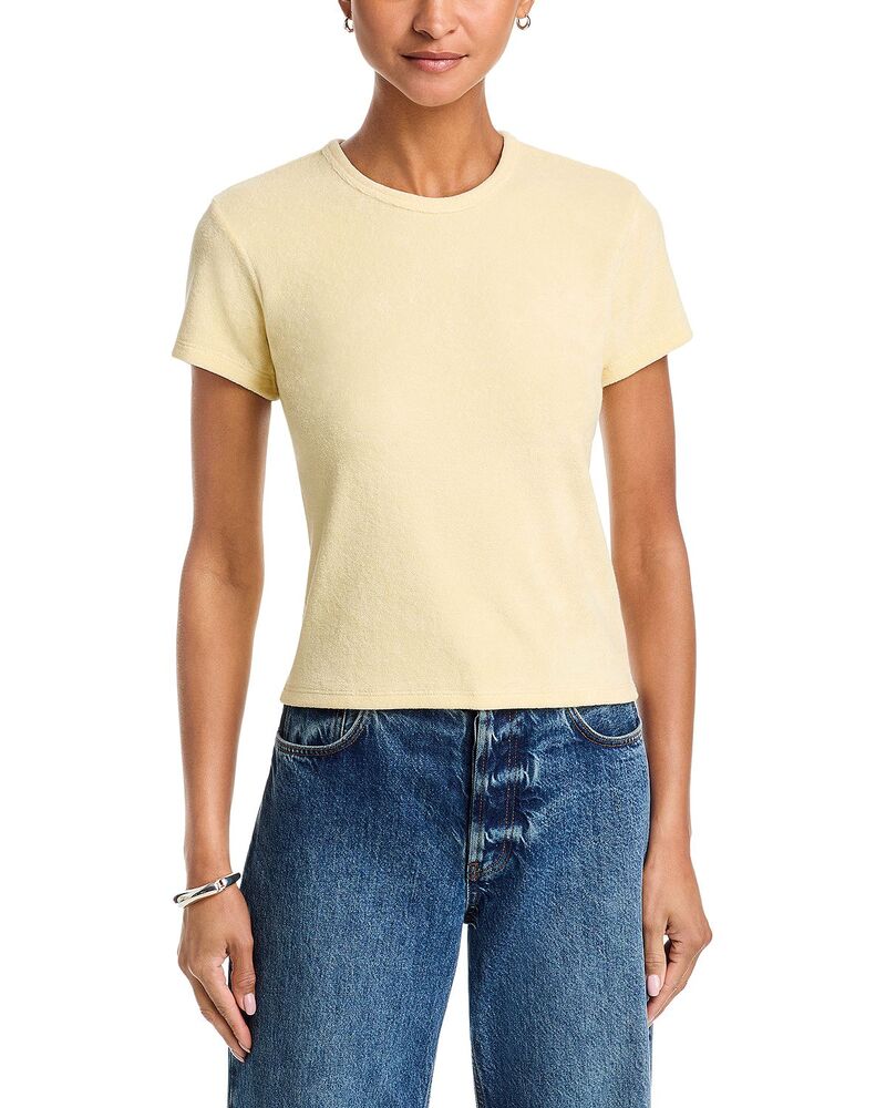 ひな形 レディース トップス ティーシャツ パイル FRAME The Terry Baby Tee Lemon Tシャツ・カットソー-レディースファッション-トップス