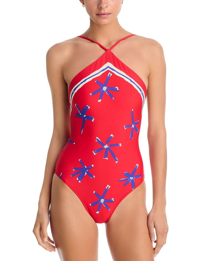 スタウド レディース 海水着 上下書き割り STAUD Cadence One Piece Swimsuit Painted Foulard