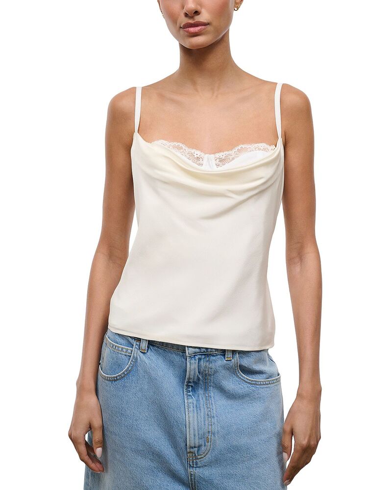スタウド レディース トップス シャツ シルク STAUD Evangeline Silk Top Ivory アイボリー