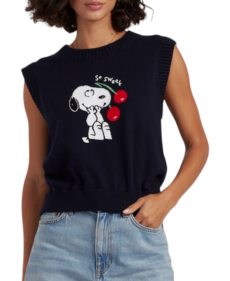 チンティアンドパーカー レディース トップス 貯蔵タンクとっ始め 綿織物 Chinti \u0026 Parker Women\u0027s Cotton Snoopy Cherry Tank Blue 青碧
