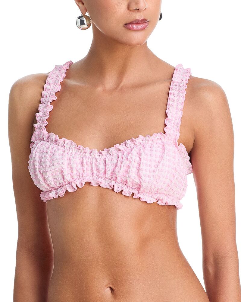 シムカイ レディース 水着 トップのみ ギャザー SIMKHAI Evanderuched Bikini Top Daisy Multi マルチカラー｜ReVida 店