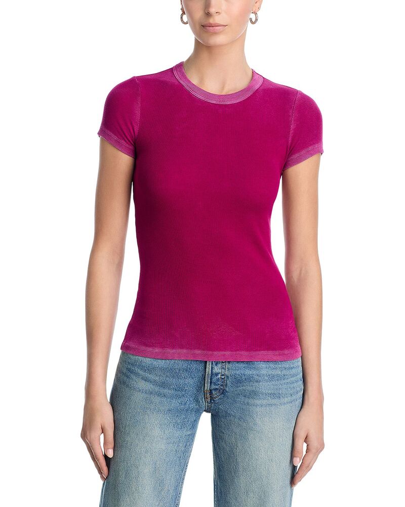 コットンシチズン レディース トップス Tシャツ リブ Cotton Citizen Verona Ribbed Tee Crushed Berry