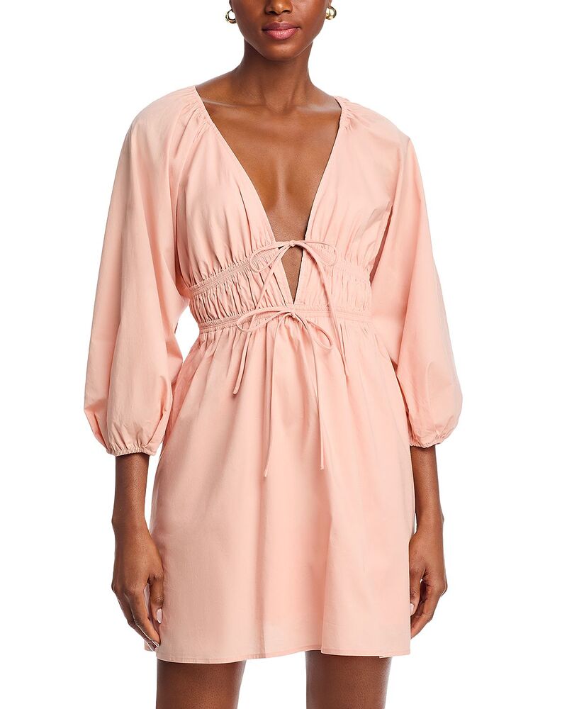 ワイフ レディース トップス ワンピース ミニ WAYF Leighton Poplin Mini Dress Cashew｜ReVida 店