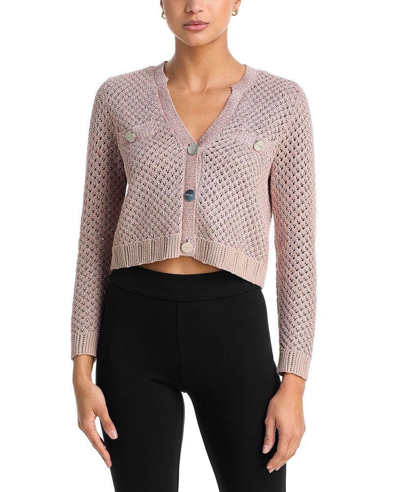 ラジャンス レディース アウター ジレー Vネックロップド L\u0027AGENCE Blanca Cropped V Neck Cardigan Adobe Rose