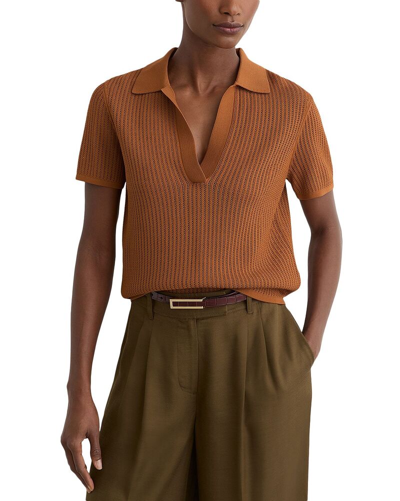 レイス レディース トップス スポーツシャツ REISS Pippa Polo Rust Orange オレンジ色