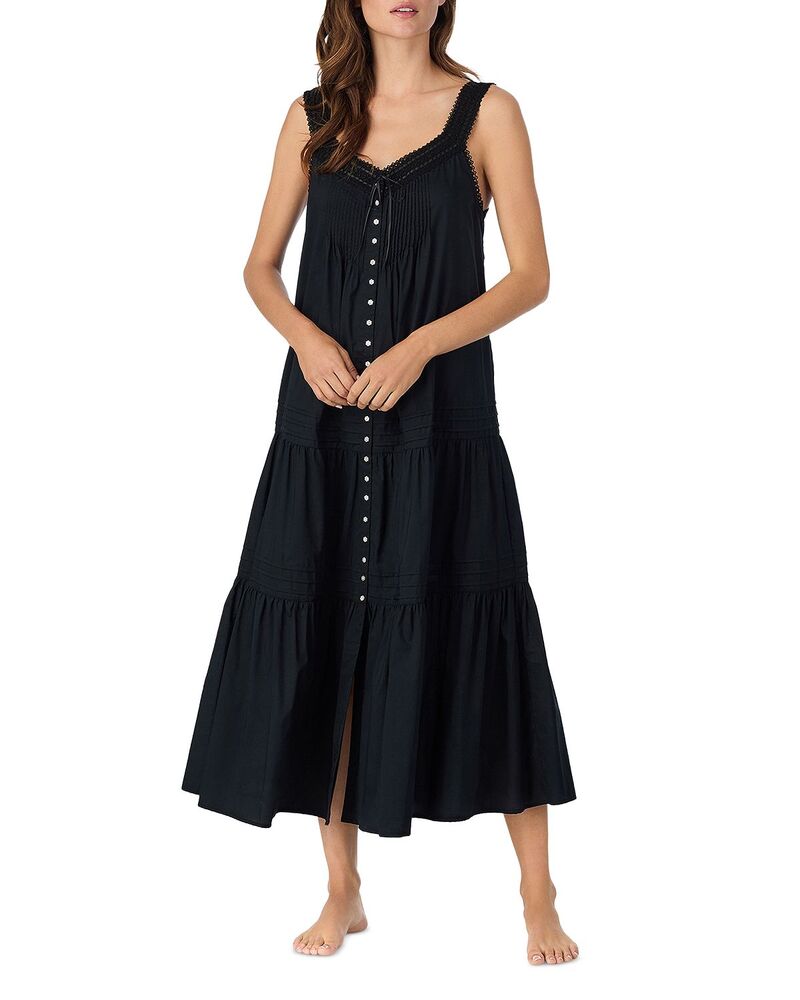 エイレーンウェスト レディース トップス ワンピース ノースリーブ コットン Eileen West Sleeveless Cotton Lawn Modern Gown Black ブラック|ReVida 店