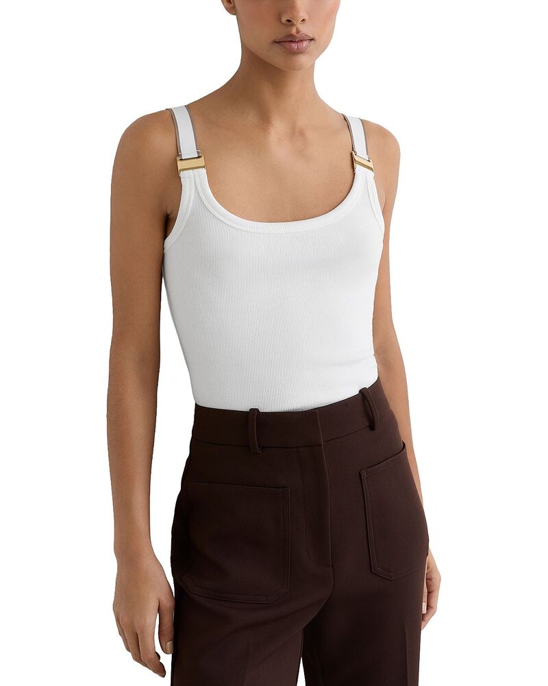 レイス レディース アウター ベスト REISS Vinnie Vest White/Camel ホワイト