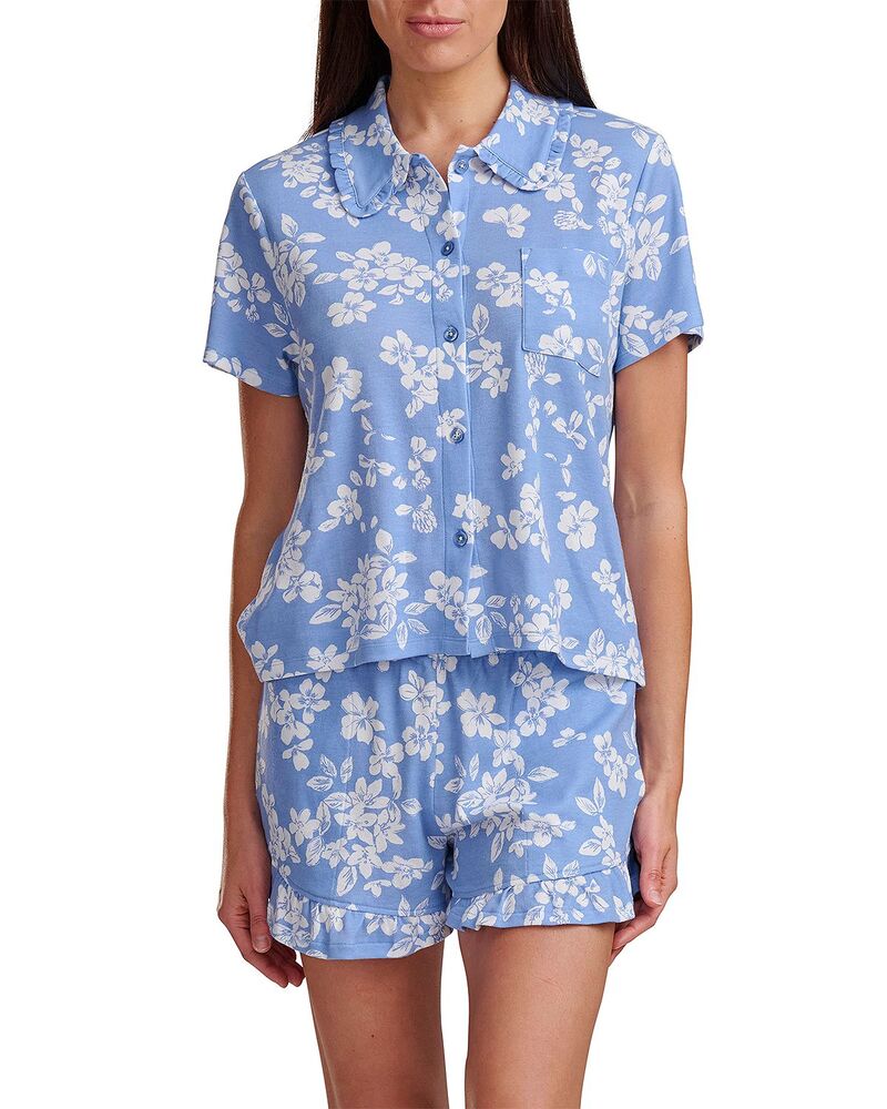 スプレンディット レディース アンダー御召しもの ナイト爵御召しもの Splendid Short Sleeve Boxer Pajama Set Hydrangea Sketch Floral