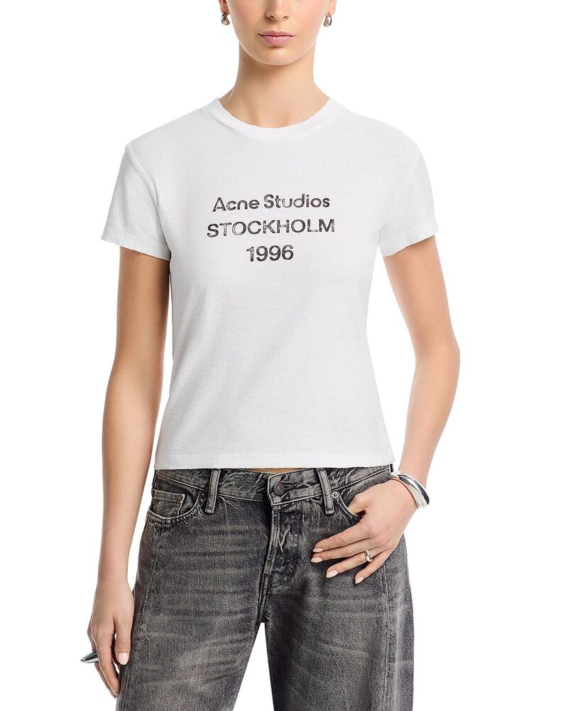 アクネ ストゥディオズ レディース トップス ティーシャツ ロゴタイプ Acne Studios Logo Tee Off White 象牙色 レディースファッション-Tシャツ・カットソー-トップス